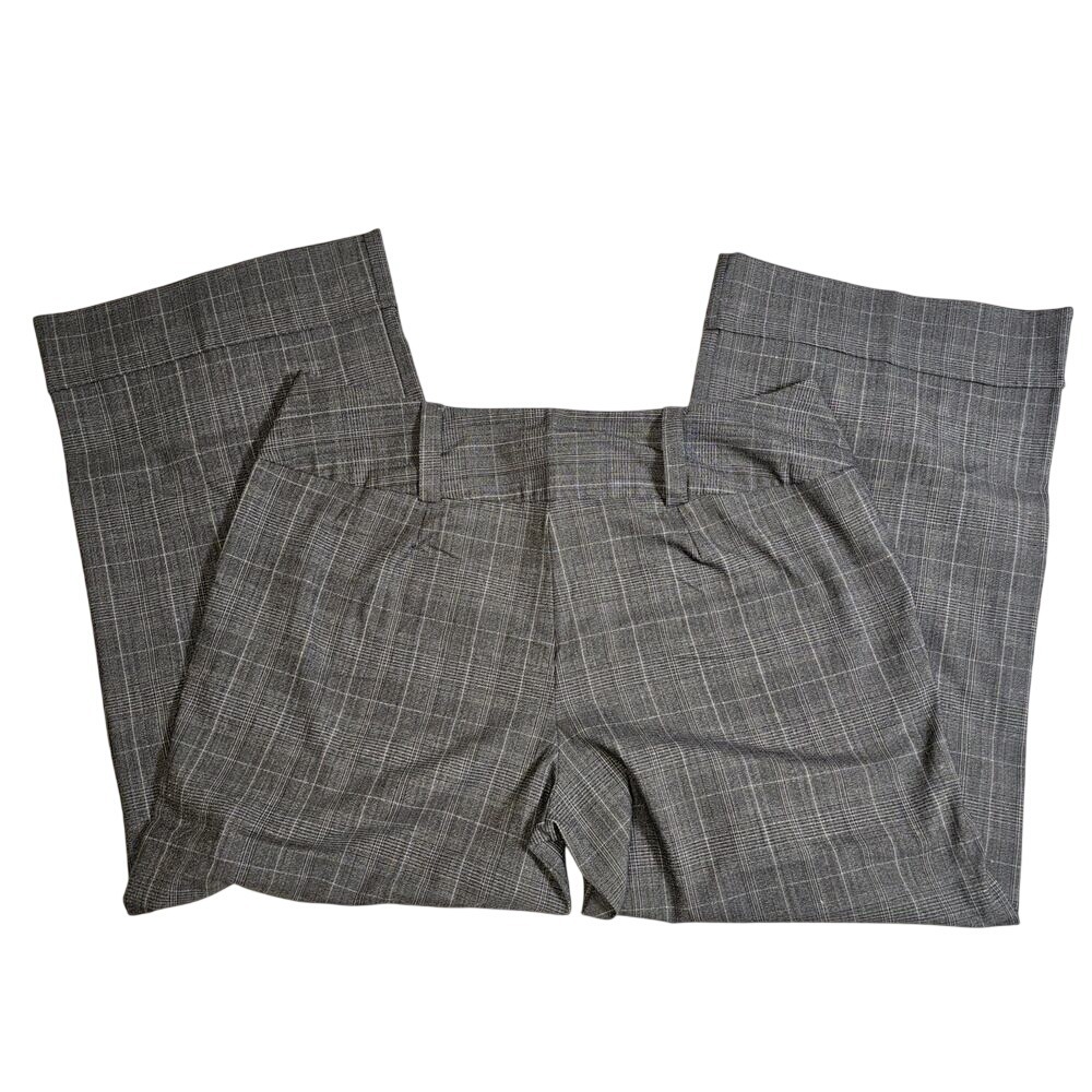 Ashley Stewart Grey Plaid Wide Leg Trouser Pants Wide Waistband Size 18W - Picture 5 of 10